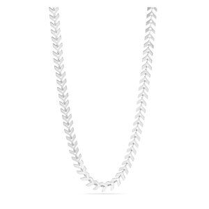 Silver Herringbone Necklace – Water & Tarnish-Resistant & Hypoallergenic Luxury
